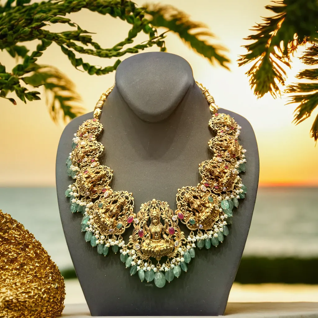 Antique Gold Neckles with Pearls