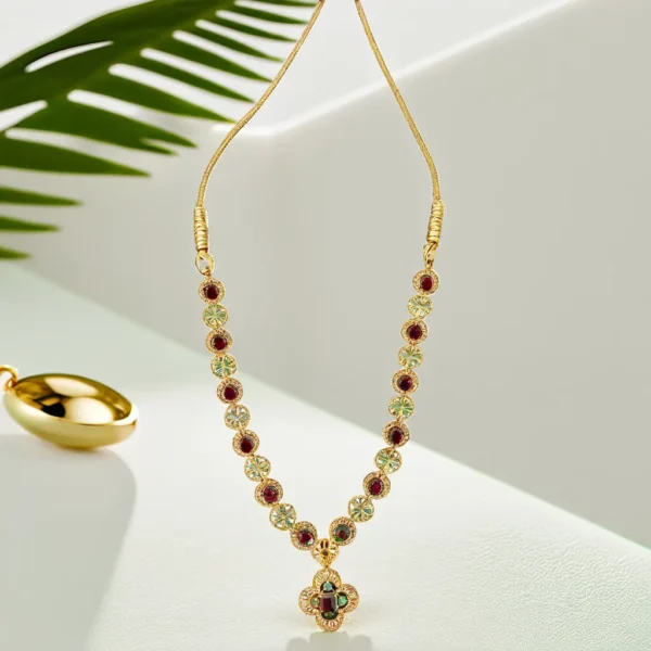 Gold Neckles with Stone