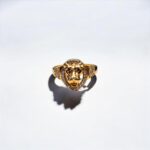 Gold Ring with Lion Design - Men