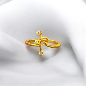 American Diamond Gold Ring - Women