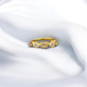 Gold Ring with American Diamond - Women