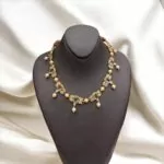 Gold Neckles with Pearl and Stone