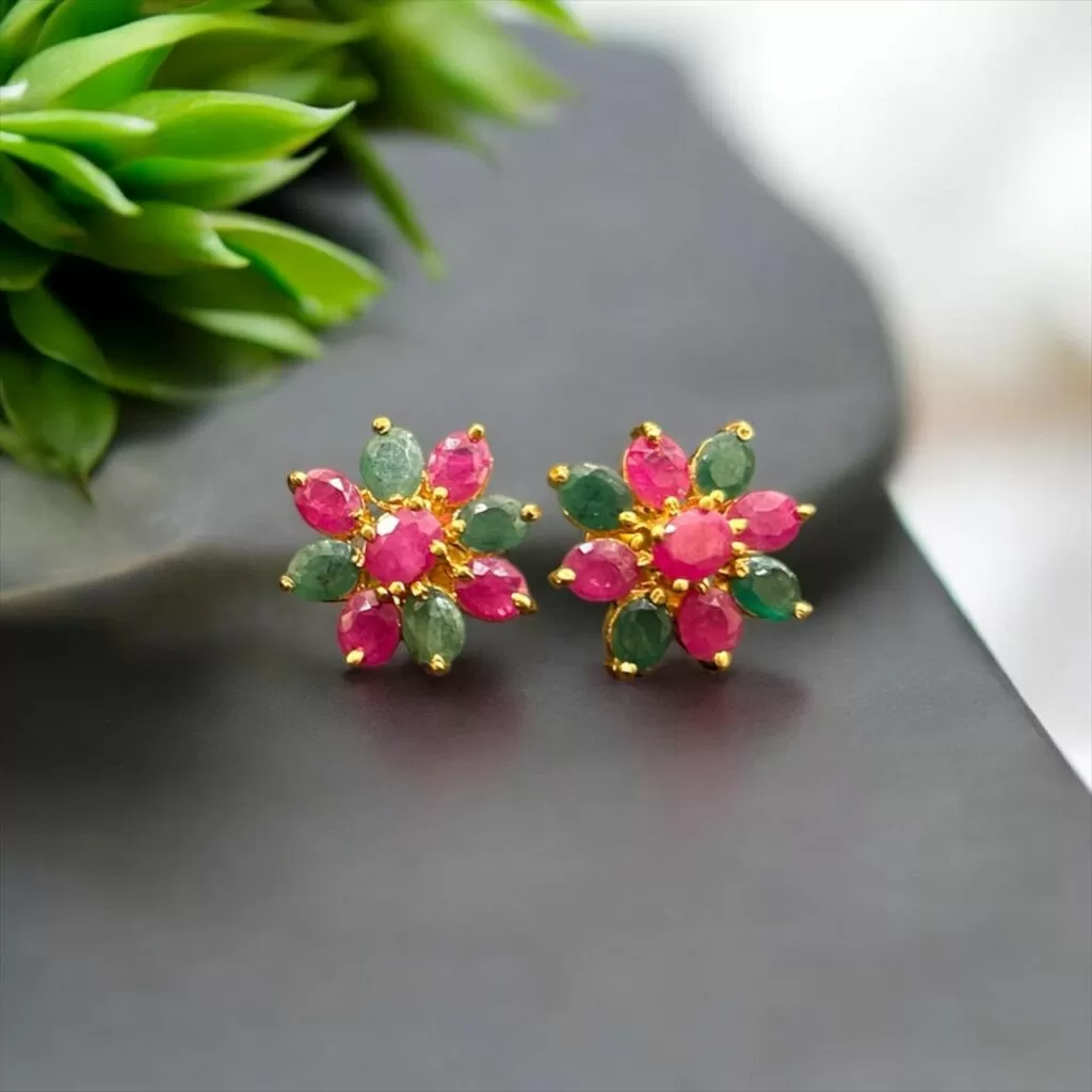 Ruby Emerald Stud